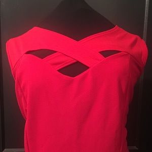 Ashley Stewart Red Peplum Top